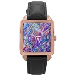 Amethyst flow Rose Gold Leather Watch 