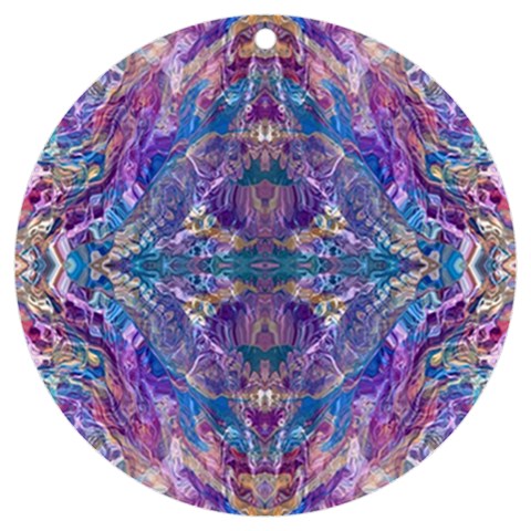 Cobalt arabesque UV Print Acrylic Ornament Round from UrbanLoad.com Front