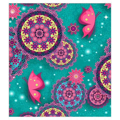 Floral Pattern Abstract Colorful Flow Oriental Spring Summer Drawstring Pouch (2XL) from UrbanLoad.com Front