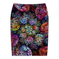 Floral Fractal 3d Art Pattern Midi Wrap Pencil Skirt from UrbanLoad.com Back