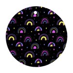 Wallpaper Pattern Rainbow Round Ornament (Two Sides)