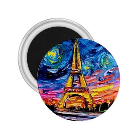 Eiffel Tower Starry Night Print Van Gogh 2.25  Magnets from UrbanLoad.com Front