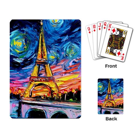 Eiffel Tower Starry Night Print Van Gogh Playing Cards Single Design (Rectangle) from UrbanLoad.com Back