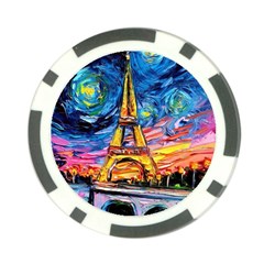 Eiffel Tower Starry Night Print Van Gogh Poker Chip Card Guard from UrbanLoad.com Front