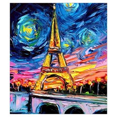 Eiffel Tower Starry Night Print Van Gogh Drawstring Pouch (Small) from UrbanLoad.com Back