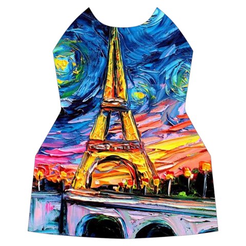 Eiffel Tower Starry Night Print Van Gogh Women s Long Sleeve Raglan T Front