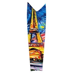 Eiffel Tower Starry Night Print Van Gogh Women s Long Sleeve Raglan T Left Sleeve Side