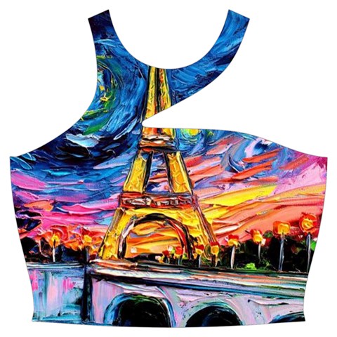 Eiffel Tower Starry Night Print Van Gogh Cut Out Top from UrbanLoad.com Front