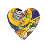 Astronaut Moon Monsters Spaceship Universe Space Cosmos Heart Magnet