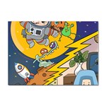 Astronaut Moon Monsters Spaceship Universe Space Cosmos Sticker A4 (100 pack)