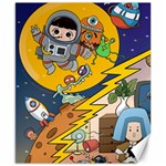 Astronaut Moon Monsters Spaceship Universe Space Cosmos Canvas 8  x 10 