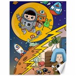 Astronaut Moon Monsters Spaceship Universe Space Cosmos Canvas 12  x 16 