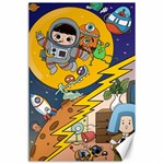 Astronaut Moon Monsters Spaceship Universe Space Cosmos Canvas 24  x 36 