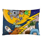 Astronaut Moon Monsters Spaceship Universe Space Cosmos Pillow Case (Two Sides)