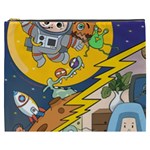 Astronaut Moon Monsters Spaceship Universe Space Cosmos Cosmetic Bag (XXXL)