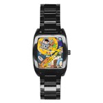 Astronaut Moon Monsters Spaceship Universe Space Cosmos Stainless Steel Barrel Watch