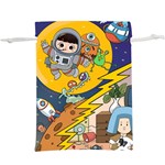 Astronaut Moon Monsters Spaceship Universe Space Cosmos Lightweight Drawstring Pouch (XL)