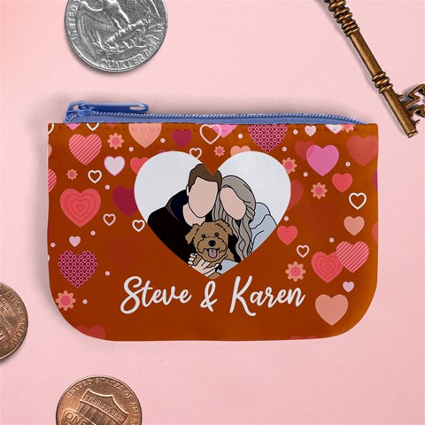 Personalized Photo Illustration Lover Name Mini Coin Purse Mini Coin Purse from UrbanLoad.com Front