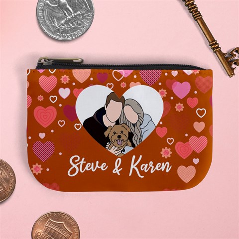 Personalized Photo Illustration Lover Name Mini Coin Purse Mini Coin Purse from UrbanLoad.com Front