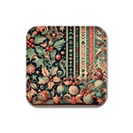 Winter Snow Holidays Rubber Square Coaster (4 pack)
