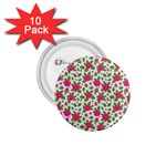 Flowers Leaves Roses Pattern Floral Nature Background 1.75  Buttons (10 pack)