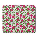 Flowers Leaves Roses Pattern Floral Nature Background Large Mousepad