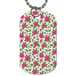 Flowers Leaves Roses Pattern Floral Nature Background Dog Tag (One Side)