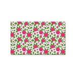 Flowers Leaves Roses Pattern Floral Nature Background Sticker Rectangular (10 pack)