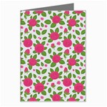 Flowers Leaves Roses Pattern Floral Nature Background Greeting Card