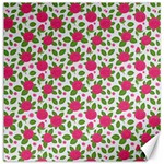 Flowers Leaves Roses Pattern Floral Nature Background Canvas 12  x 12 