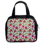 Flowers Leaves Roses Pattern Floral Nature Background Classic Handbag (Two Sides)