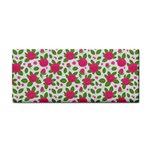 Flowers Leaves Roses Pattern Floral Nature Background Hand Towel