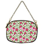 Flowers Leaves Roses Pattern Floral Nature Background Chain Purse (One Side)