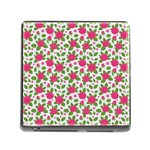 Flowers Leaves Roses Pattern Floral Nature Background Memory Card Reader (Square 5 Slot)