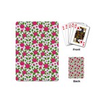 Flowers Leaves Roses Pattern Floral Nature Background Playing Cards Single Design (Mini)