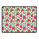 Flowers Leaves Roses Pattern Floral Nature Background Two Sides Fleece Blanket (Small)