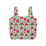 Flowers Leaves Roses Pattern Floral Nature Background Full Print Recycle Bag (S)