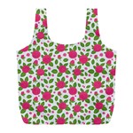 Flowers Leaves Roses Pattern Floral Nature Background Full Print Recycle Bag (L)
