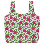 Flowers Leaves Roses Pattern Floral Nature Background Full Print Recycle Bag (XXXL)