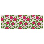 Flowers Leaves Roses Pattern Floral Nature Background Banner and Sign 12  x 4 