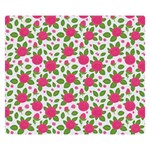 Flowers Leaves Roses Pattern Floral Nature Background Premium Plush Fleece Blanket (Small)