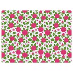 Flowers Leaves Roses Pattern Floral Nature Background Two Sides Premium Plush Fleece Blanket (Baby Size)