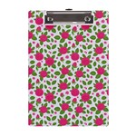 Flowers Leaves Roses Pattern Floral Nature Background A5 Acrylic Clipboard