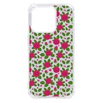 Flowers Leaves Roses Pattern Floral Nature Background iPhone 14 Pro TPU UV Print Case