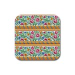Flower Pattern Art Vintage Blooming Blossom Botanical Nature Famous Rubber Square Coaster (4 pack)