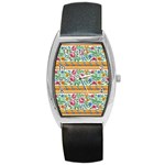 Flower Pattern Art Vintage Blooming Blossom Botanical Nature Famous Barrel Style Metal Watch