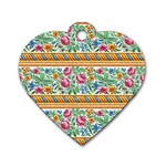 Flower Pattern Art Vintage Blooming Blossom Botanical Nature Famous Dog Tag Heart (Two Sides)