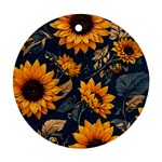 Flowers Pattern Spring Bloom Blossom Rose Nature Flora Floral Plant Ornament (Round)