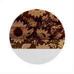 Flowers Pattern Spring Bloom Blossom Rose Nature Flora Floral Plant Marble Wood Coaster (Round)