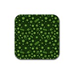 Seamless Pattern With Viruses Rubber Coaster (Square)